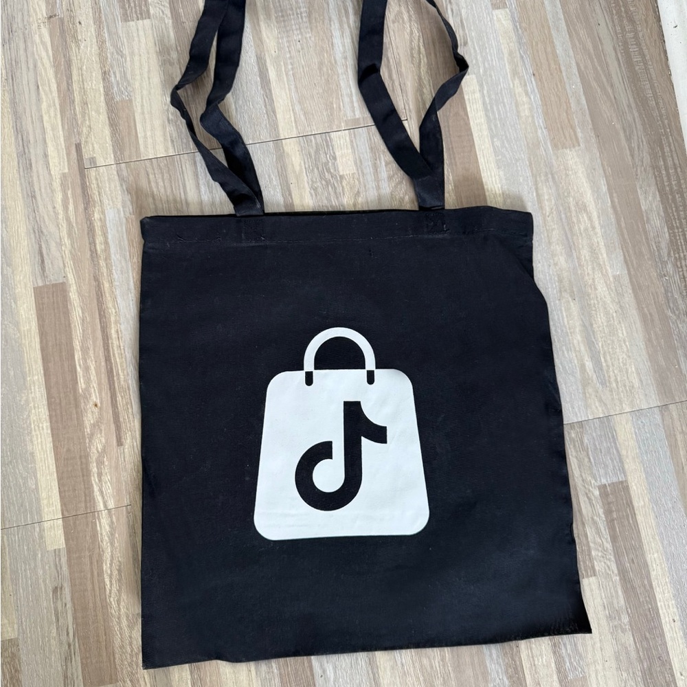 Black TikTok Tote Bag